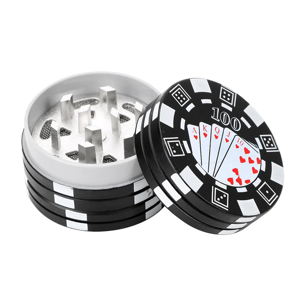 Poker Chip Style Grinder  3-layer Spice Cutter