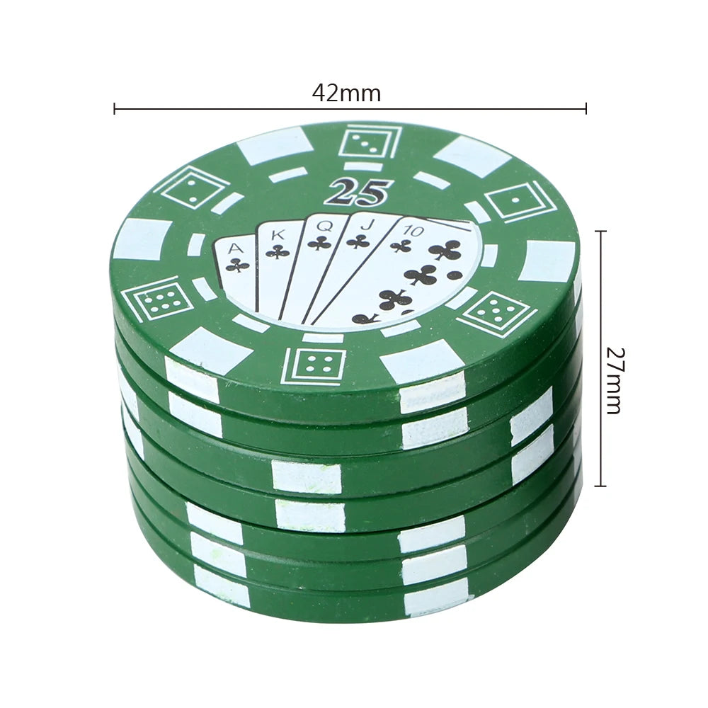 Poker Chip Style Grinder  3-layer Spice Cutter